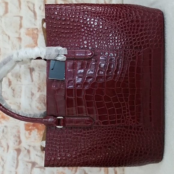 New Ralph Lauren Marcy Embossed Leather Satchel - Picture 6 of 11